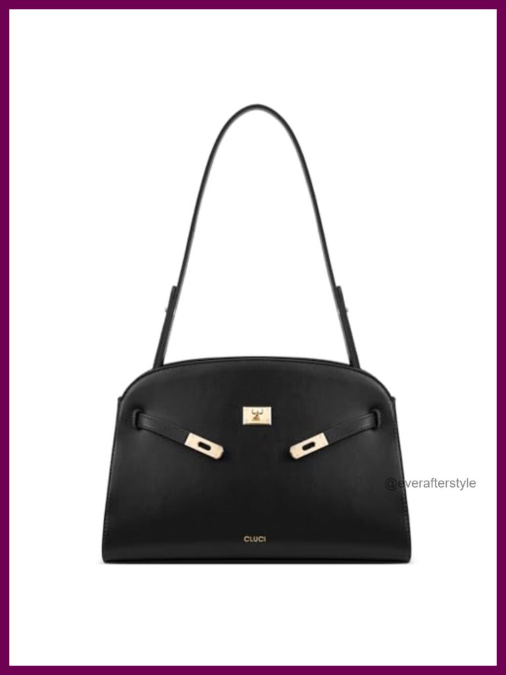 Luxury Vegan Faux Leather Hobo Shoulder Bag with Rotary Lock, 9L